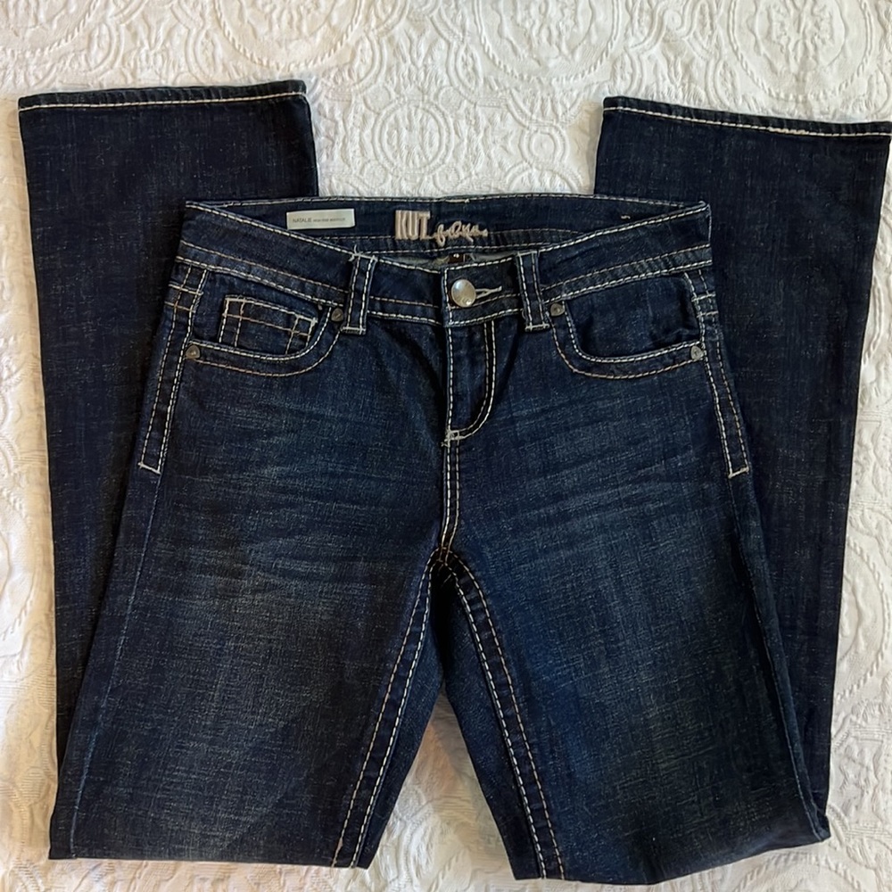 KUT Jeans Women Size 4 Blue Bootcut - Picture 5 of 6